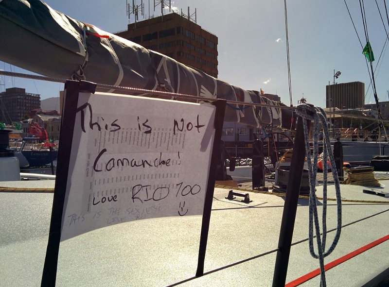 One of many “we are not Comanche” signs at Constitution Dock.